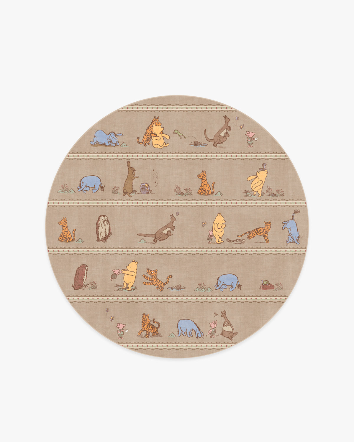 Time With Friends — Halı, Taba, ROUND, beyaz zemin, 6R