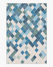 Diamond Mosaic — Halı, Mavi, AREA, beyaz zemin, 6x9