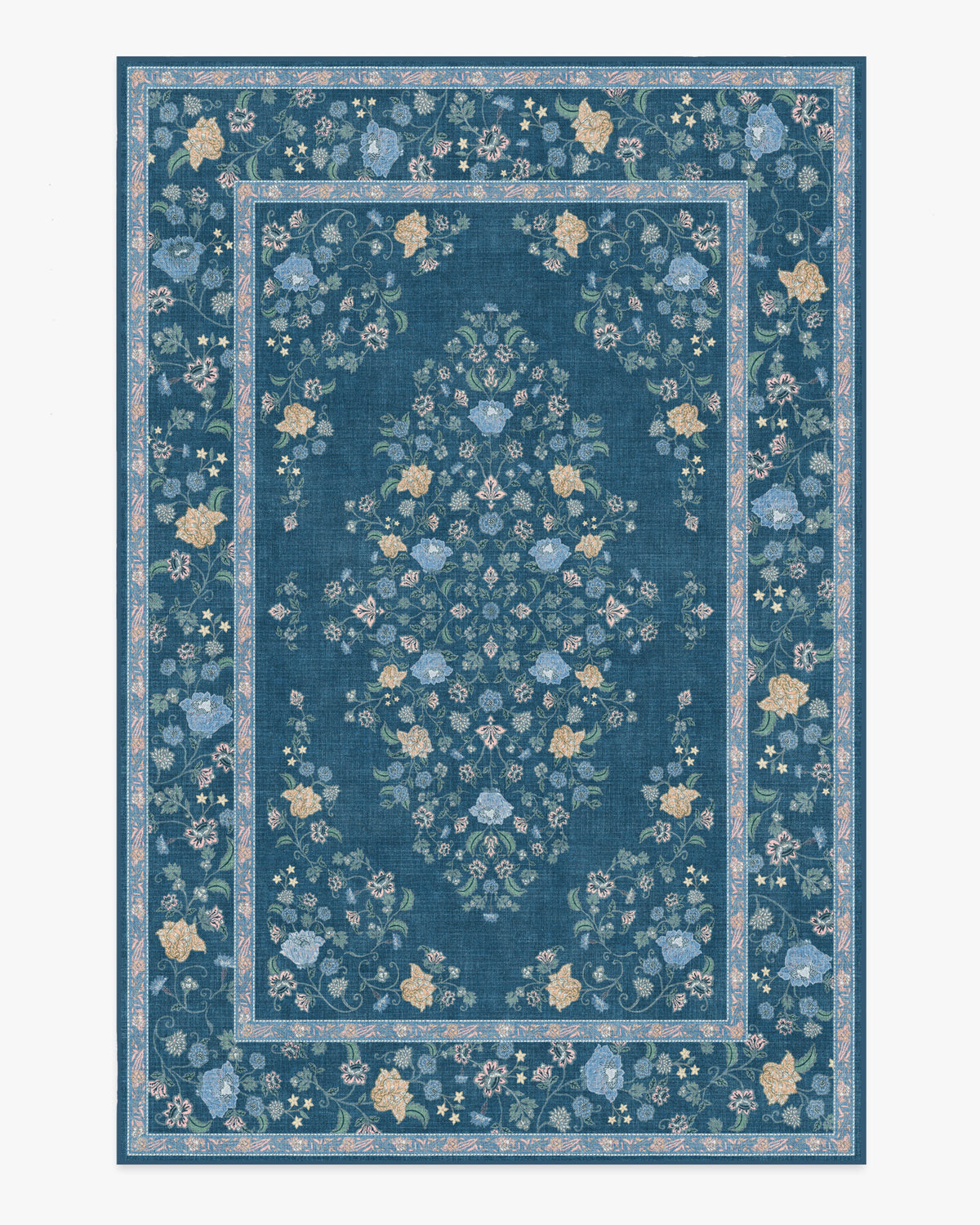 Emmeline — Halı, Mavi Çok Renkli, AREA, beyaz zemin, 6x9