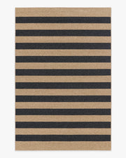 Nolan Bold Stripe Natural Black Performance Weave — Halı, Siyah, AREA, beyaz zemin, 6x9