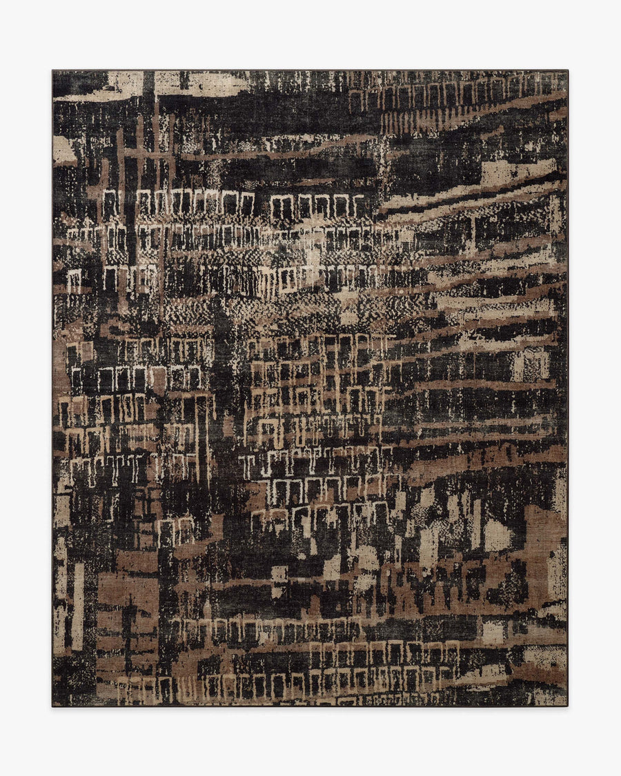 Ourea — Halı, Koyu Ahşap, AREA, beyaz zemin, 8x10