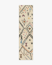 Pamir — Halı, Fildişi Çok Renkli, RUNNER, beyaz zemin, 2x10