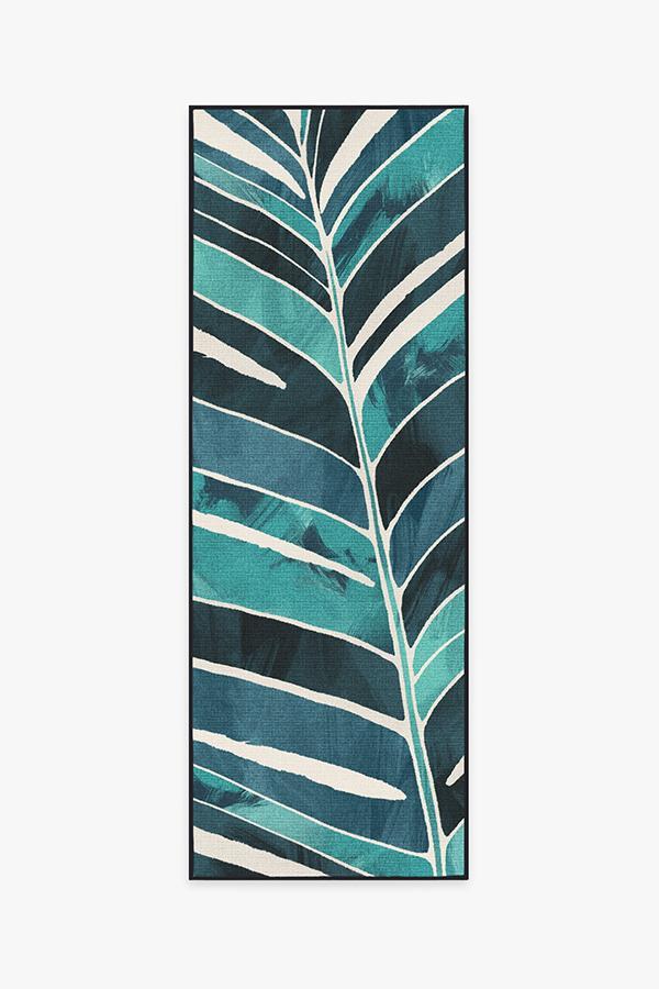Ombra — Halı, Turkuaz, RUNNER, beyaz zemin, 2x7