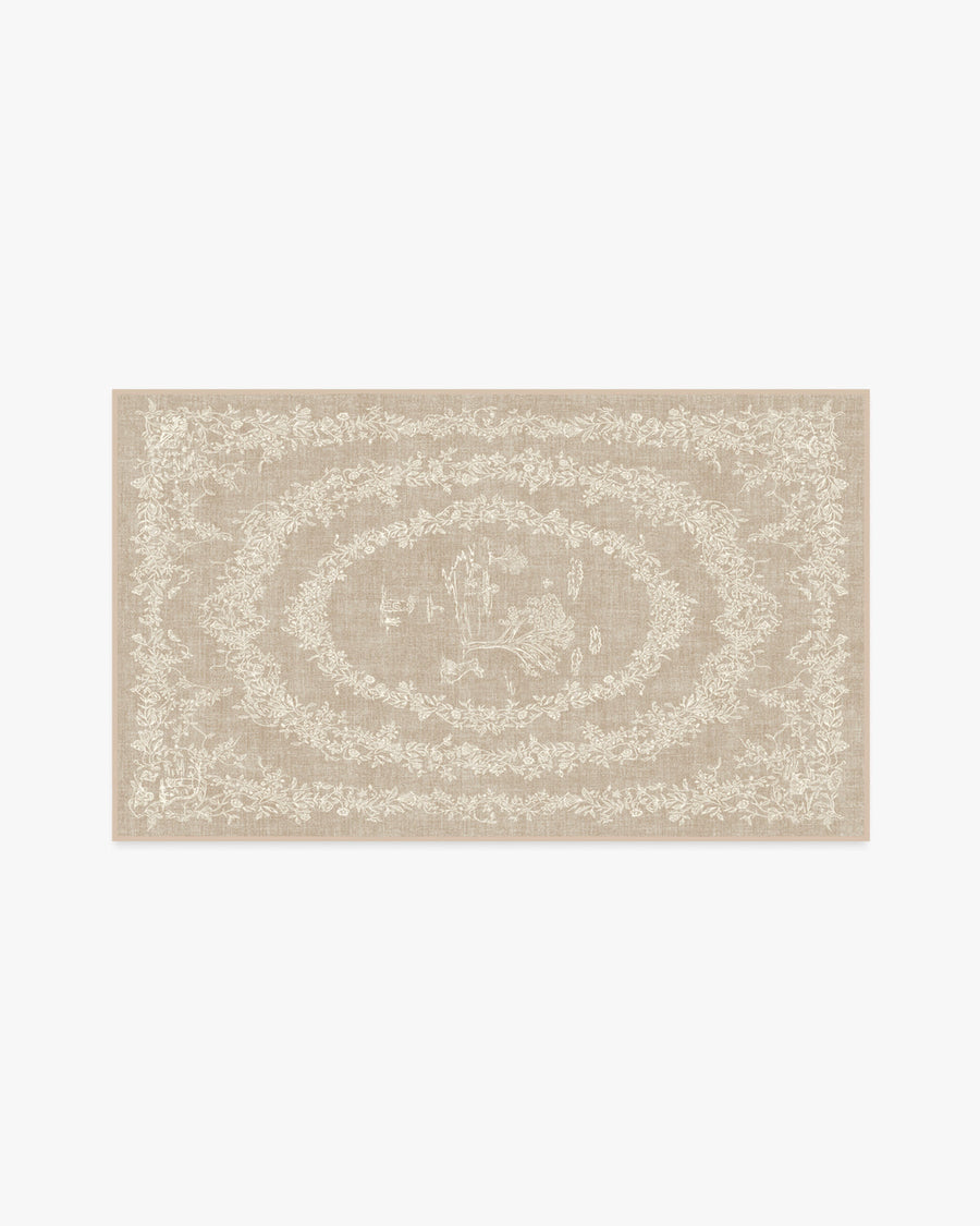 Bashful Bunny Toile — Halı, Doğal, AREA, beyaz zemin, 3x5