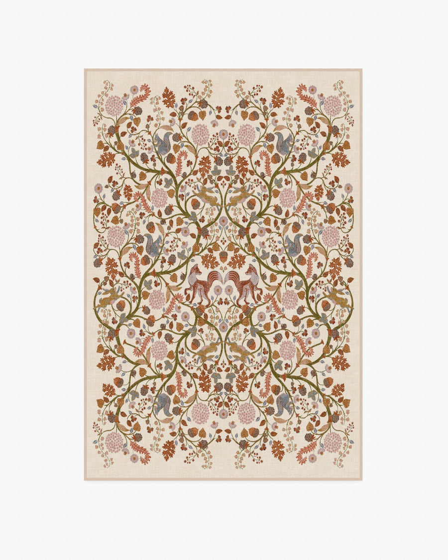 Foxglove — Halı, Orman Krem Çok Renkli, AREA, beyaz zemin, 4x6