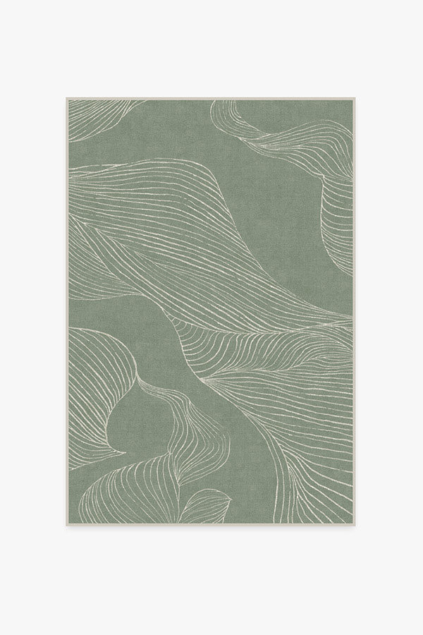 Sana — Halı, Adaçayı Yeşili, AREA, beyaz zemin, 4x6