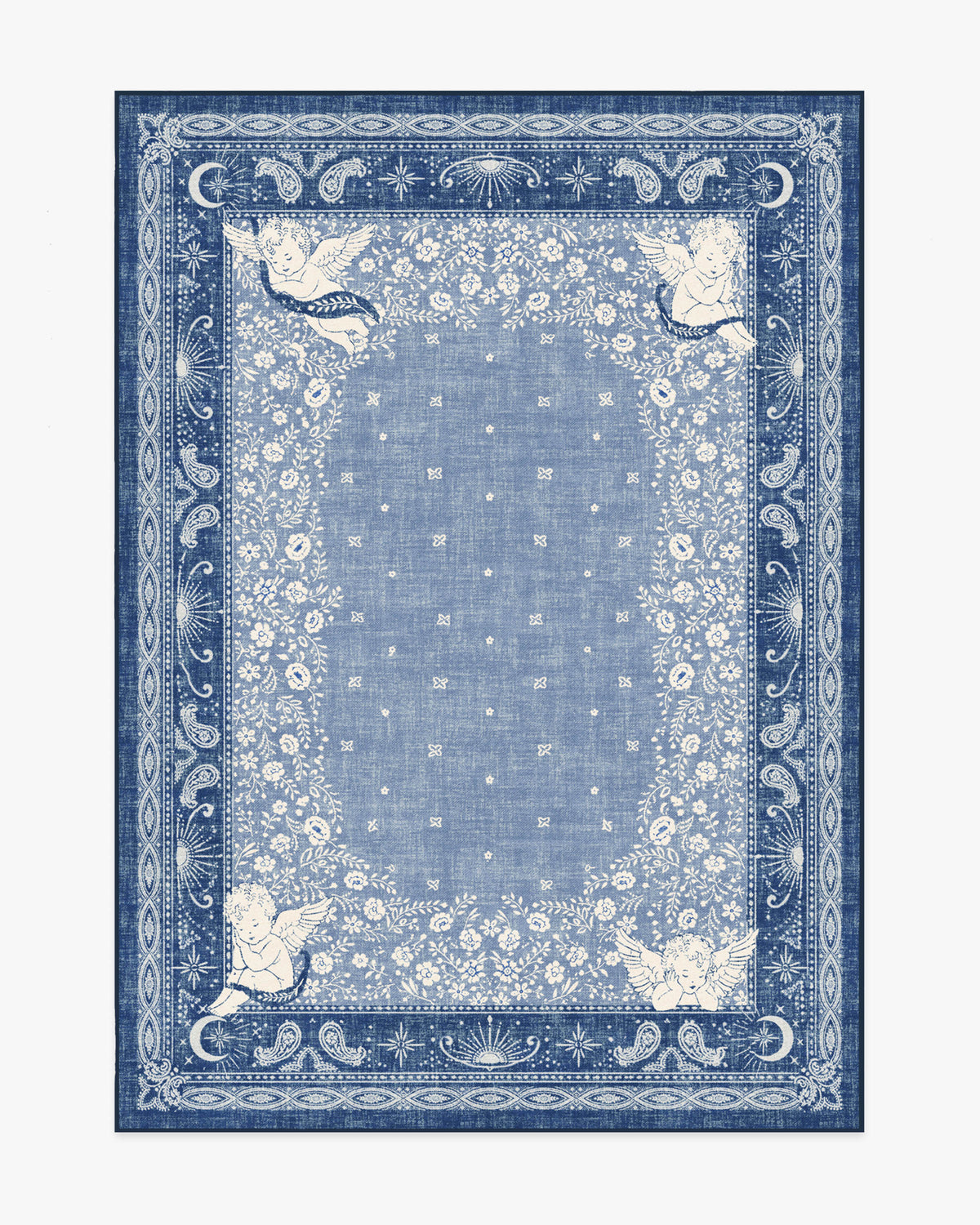 Humbertos Bandana — Halı, Mavi, AREA, beyaz zemin, 5x7