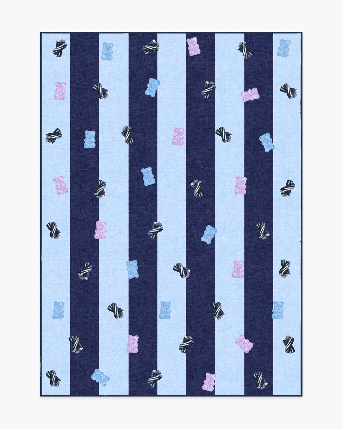 Todd Stripe Gummy — Halı, Mavi Lacivert, AREA, beyaz zemin, 5x7