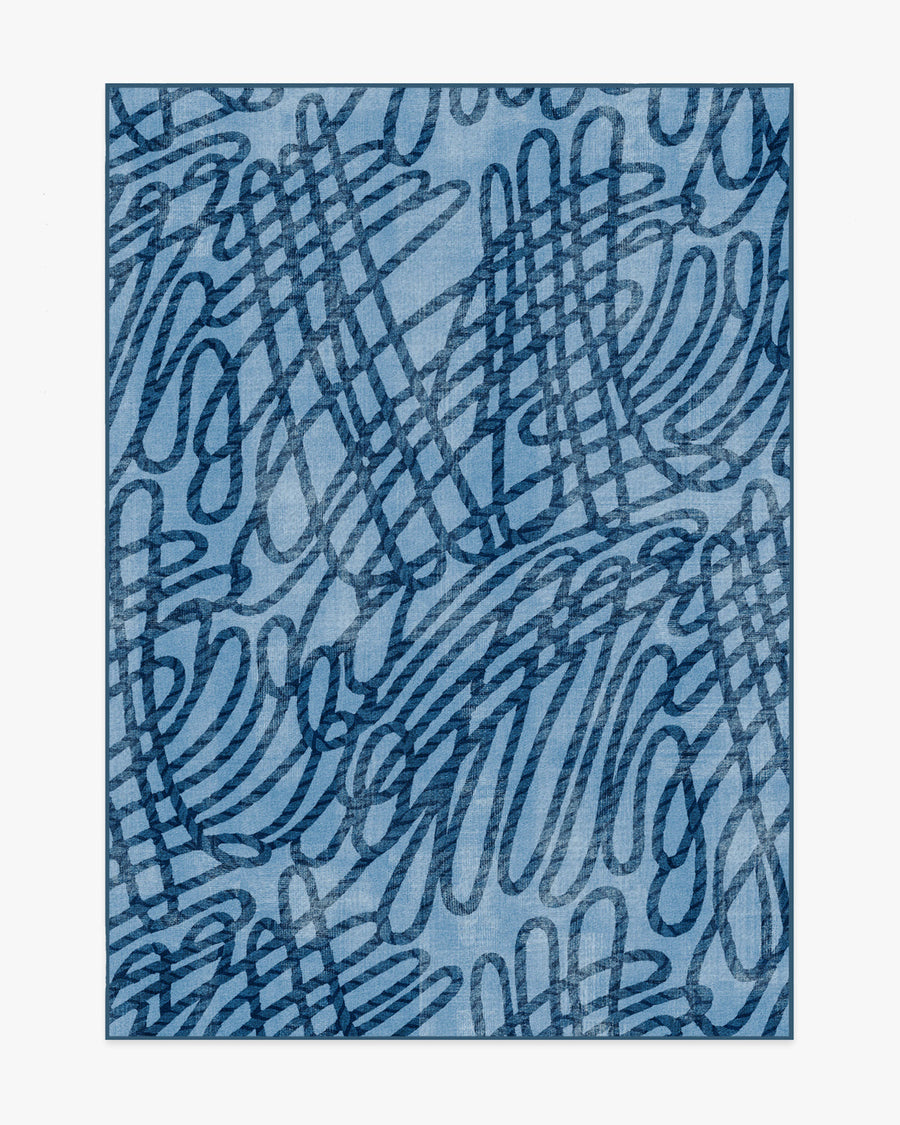 Rica Rope — Halı, Taş Mavi, AREA, beyaz zemin, 5x7
