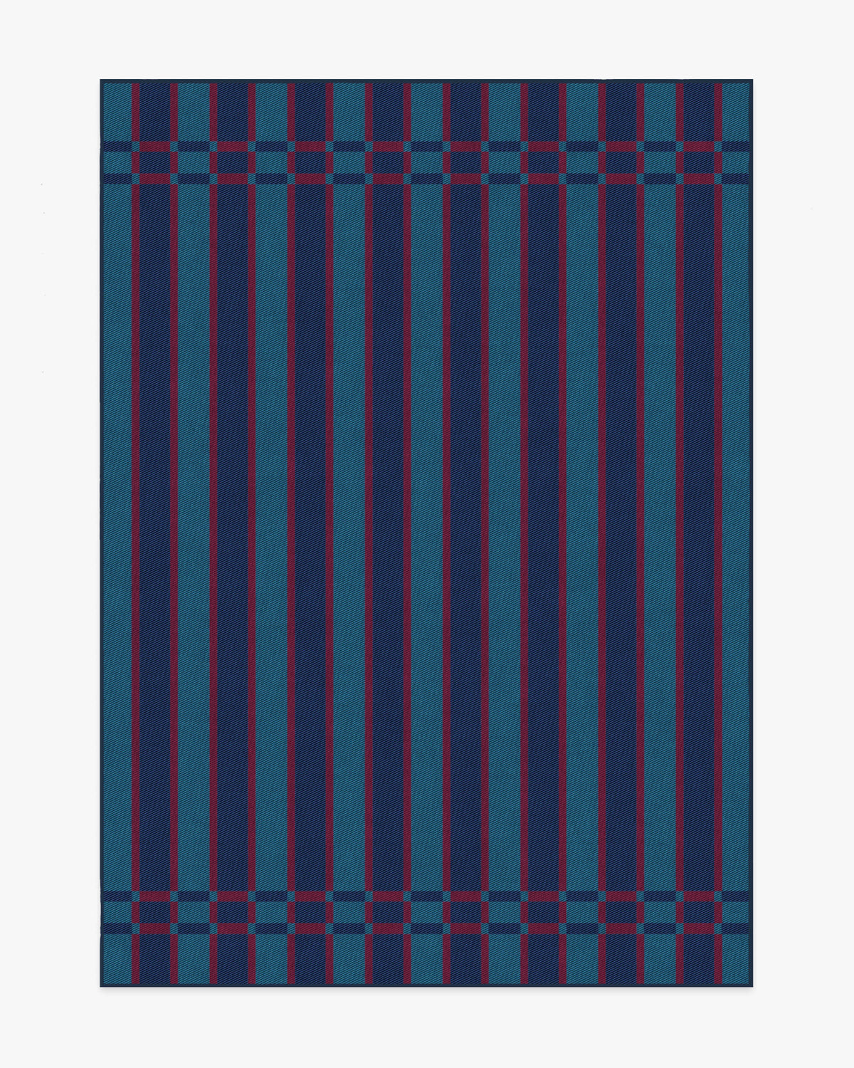 Helen Varsity Stripe — Halı, Turkuaz Lacivert, AREA, beyaz zemin, 5x7
