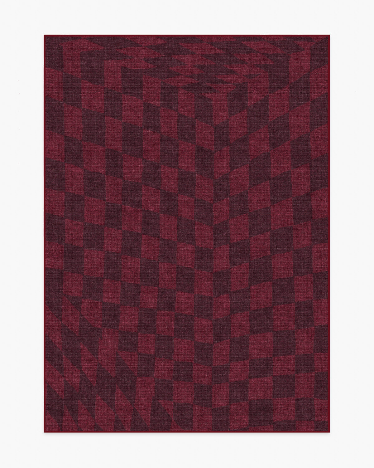 Ricardo Checkerboard — Halı, Bordo, AREA, beyaz zemin, 5x7
