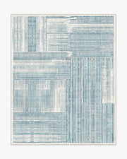 Linear Oasis — Halı, Fildişi ve Mavi, AREA, beyaz zemin, 8x10