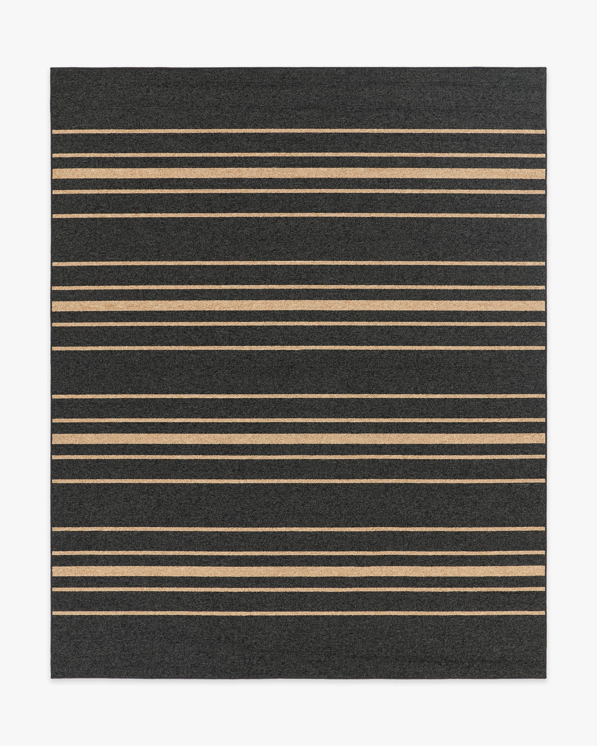 Arden Stripe Black Natural Performance Weave — Halı, Siyah, AREA, beyaz zemin, 8x10