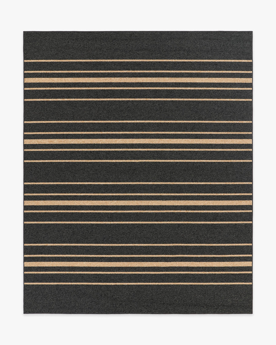 Arden Stripe Black Natural Performance Weave — Halı, Siyah, AREA, beyaz zemin, 8x10