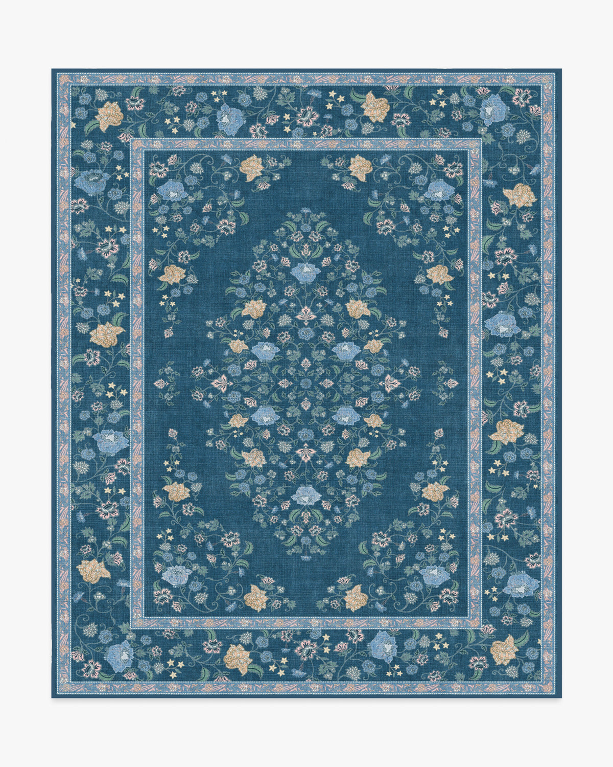 Emmeline — Halı, Mavi Çok Renkli, AREA, beyaz zemin, 8x10