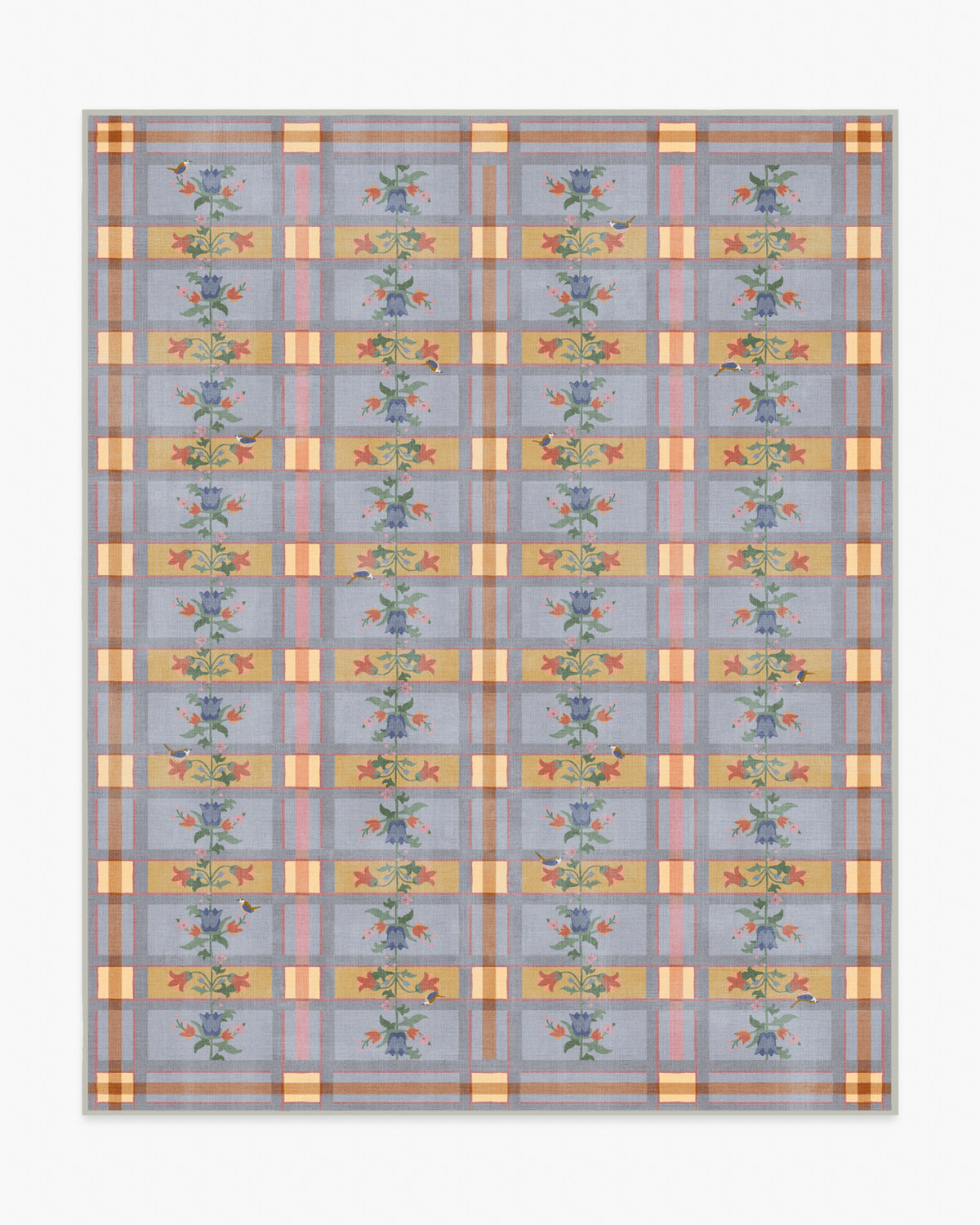 Quinnlyn — Halı, Arduvaz Mavi Çok Renkli, AREA, beyaz zemin, 8x10