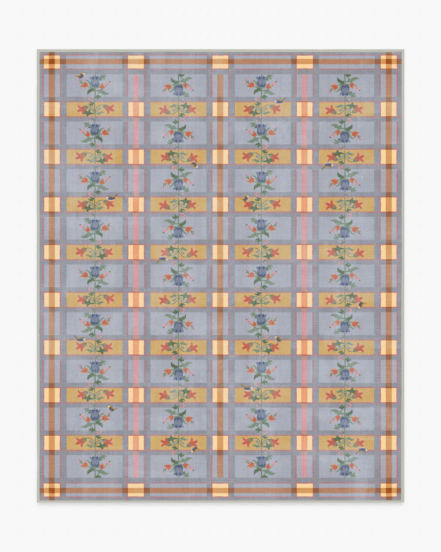 Quinnlyn — Halı, Arduvaz Mavi Çok Renkli, AREA, beyaz zemin, 8x10