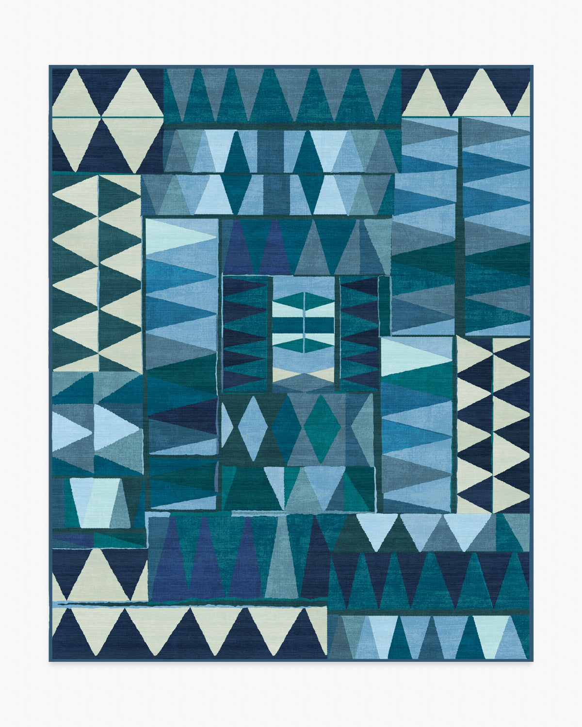Cadra — Halı, Mavi Turkuaz, AREA, beyaz zemin, 8x10