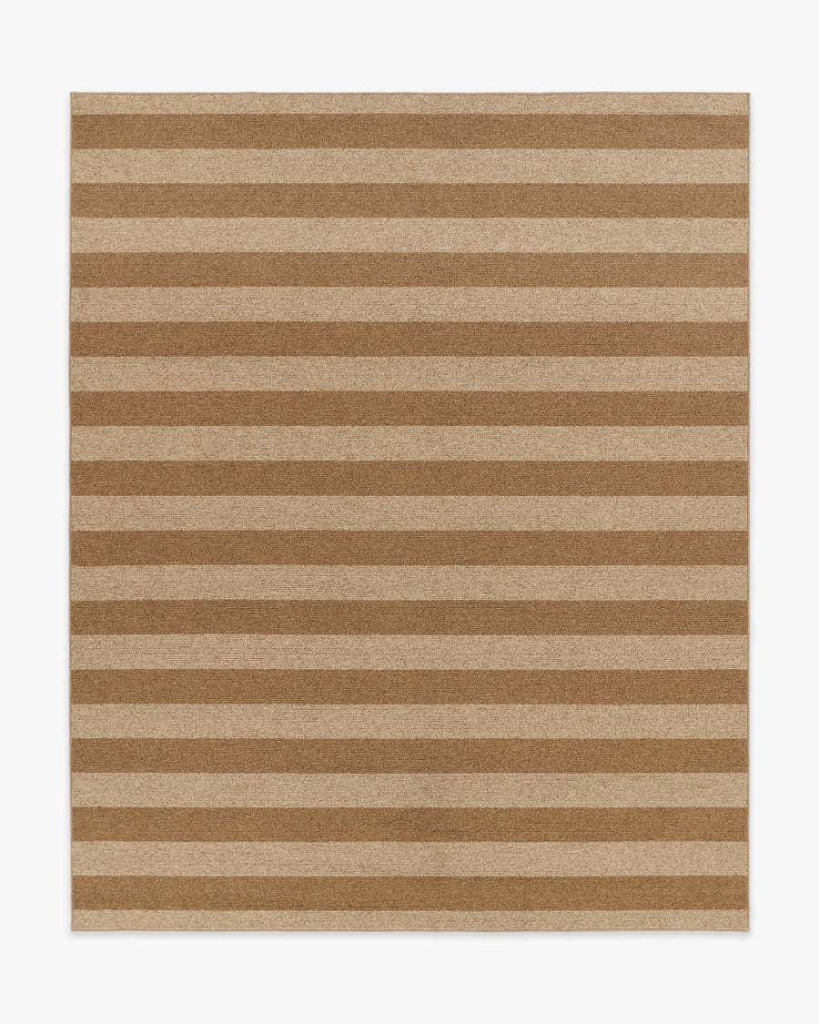 Nolan Bold Stripe Natural Dark Natural Performance Weave — Halı, Kahverengi, AREA, beyaz zemin, 8x10