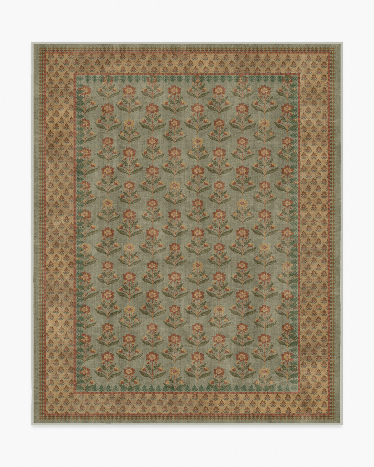 Sundara — Halı, Adaçayı Toprak Sarısı, AREA, beyaz zemin, 8x10