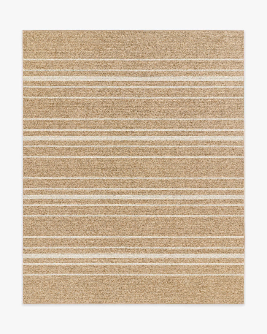 Arden Stripe Natural Bleached Performance Weave — Halı, Bej, AREA, beyaz zemin, 8x10