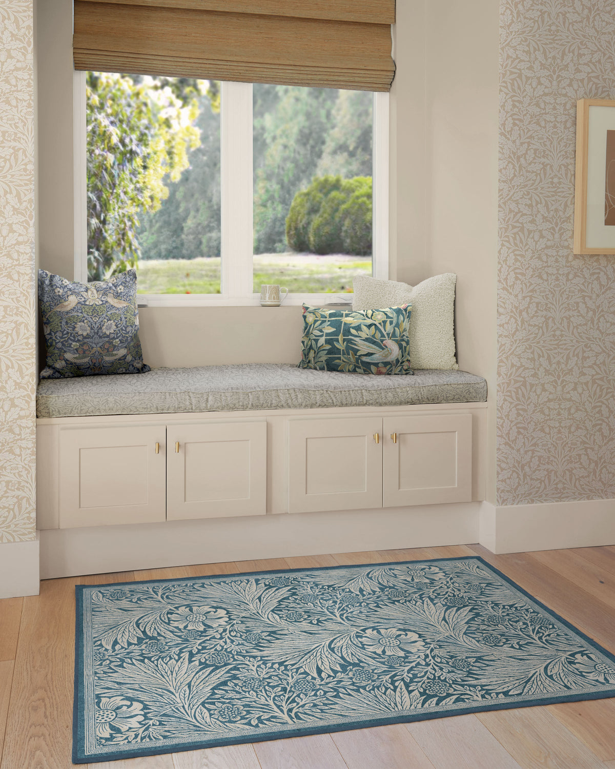 Morris And Co Marigold — Halı, Mavi, AREA, yaşam alanı, 3x5