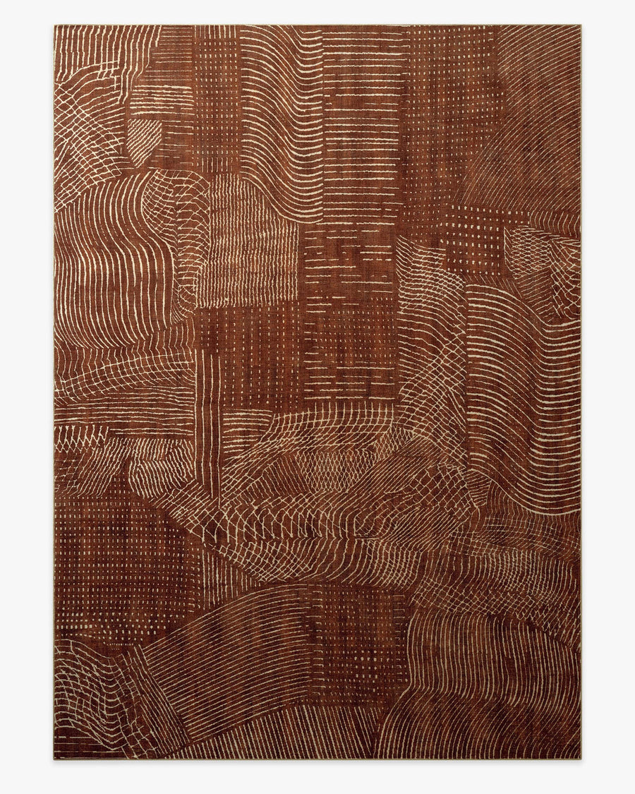 Ferra — Halı, Bakır, AREA, beyaz zemin, 10x14