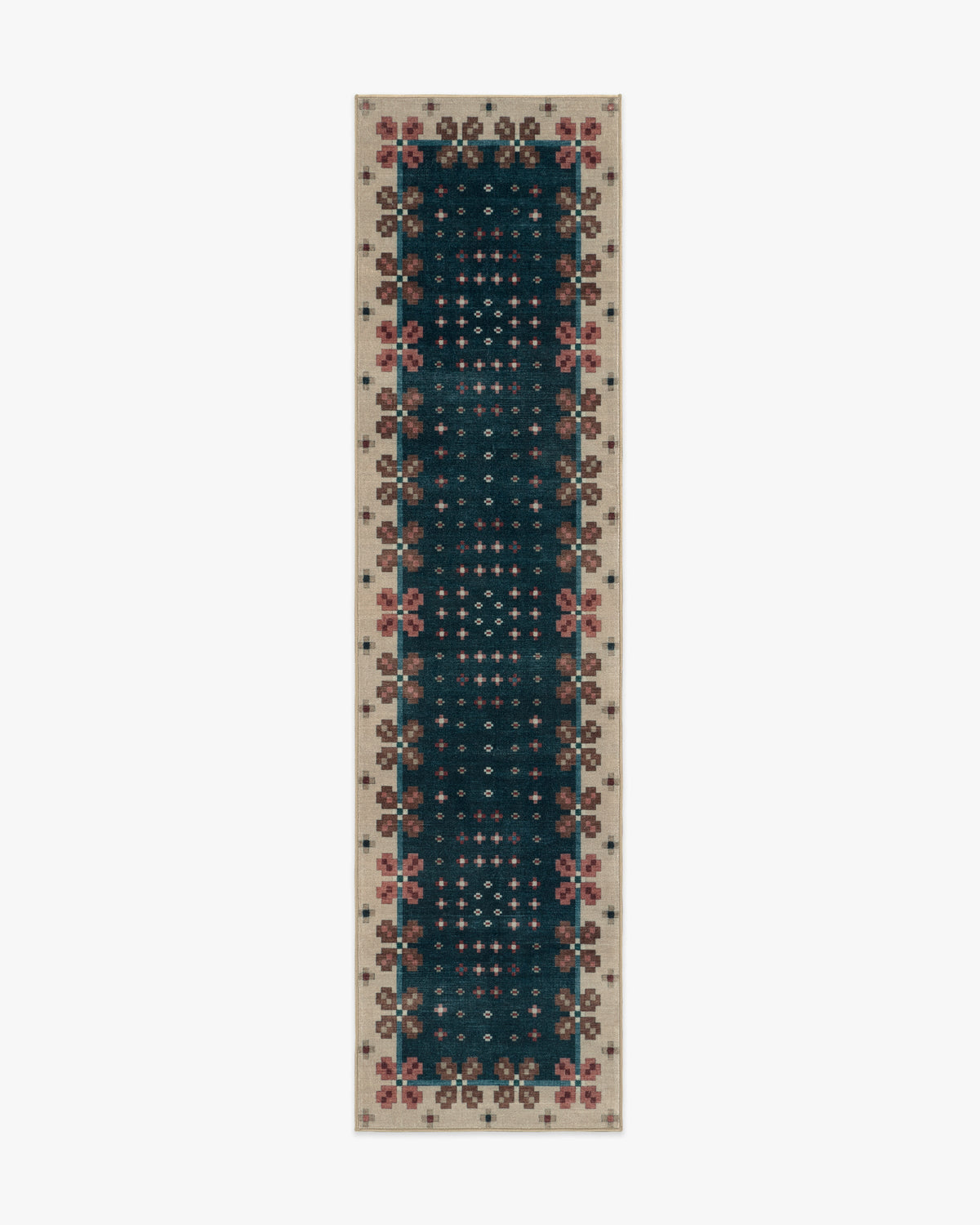 Clove — Halı, Lacivert, RUNNER, beyaz zemin, 2x10