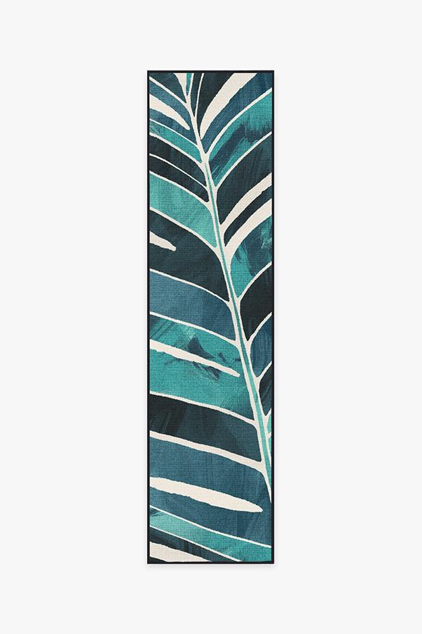 Ombra — Halı, Turkuaz, RUNNER, beyaz zemin, 2x10