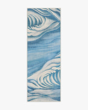 Waves — Halı, Yumuşak Mavi, RUNNER, beyaz zemin, 2x7