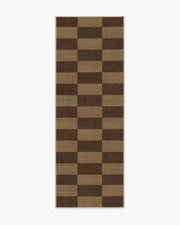 Yates Check — Halı, Kahverengi, RUNNER, beyaz zemin, 2x7