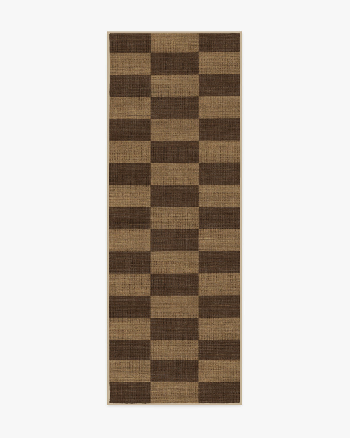Yates Check — Halı, Kahverengi, RUNNER, beyaz zemin, 2x7