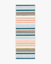 Tropez Stripe — Halı, Turkuaz Çok Renkli, RUNNER, beyaz zemin, 2x7