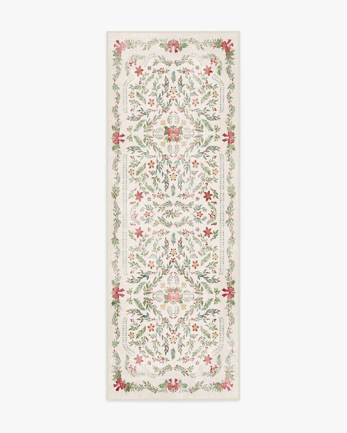 Deck The Halls — Halı, Krem Çok Renkli, RUNNER, beyaz zemin, 2x7