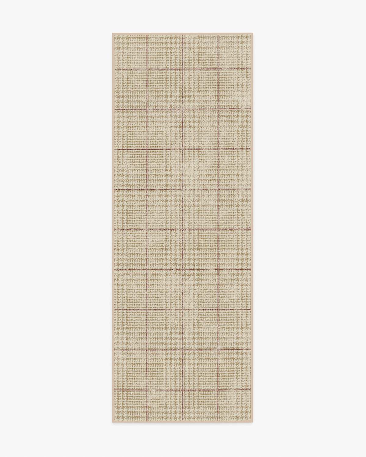 Glen Plaid — Halı, Deve Tüyü Bordo, RUNNER, beyaz zemin, 2x7