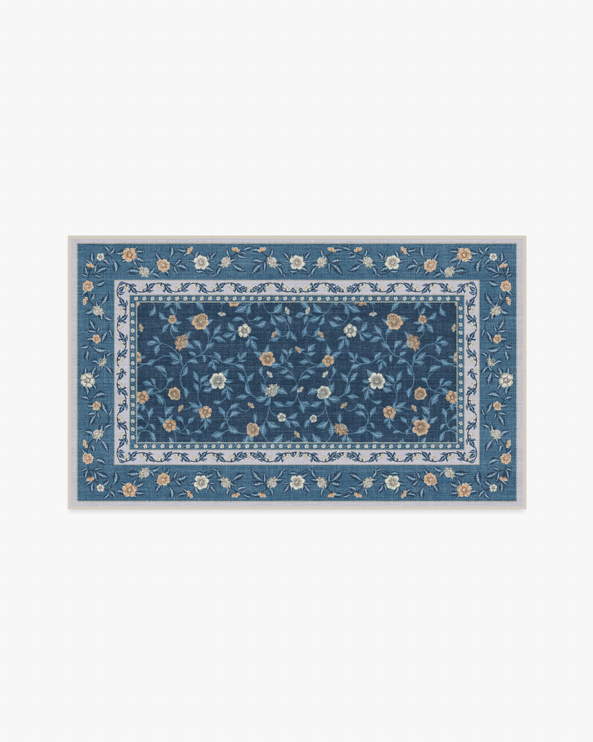 Della — Halı, Mavi Fildişi, AREA, beyaz zemin, 3x5
