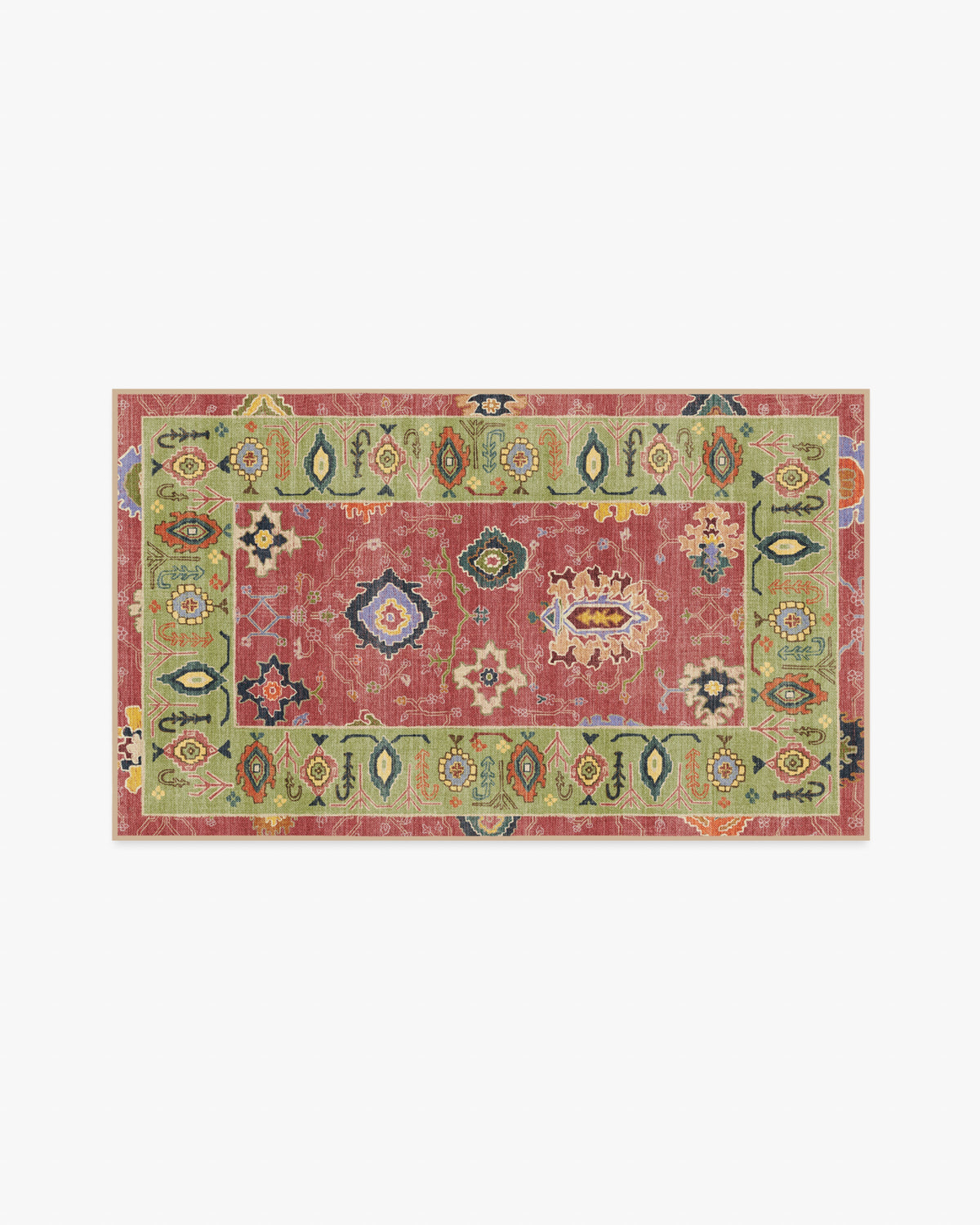 Mehr — Halı, Gül Soft Yeşil, AREA, beyaz zemin, 3x5