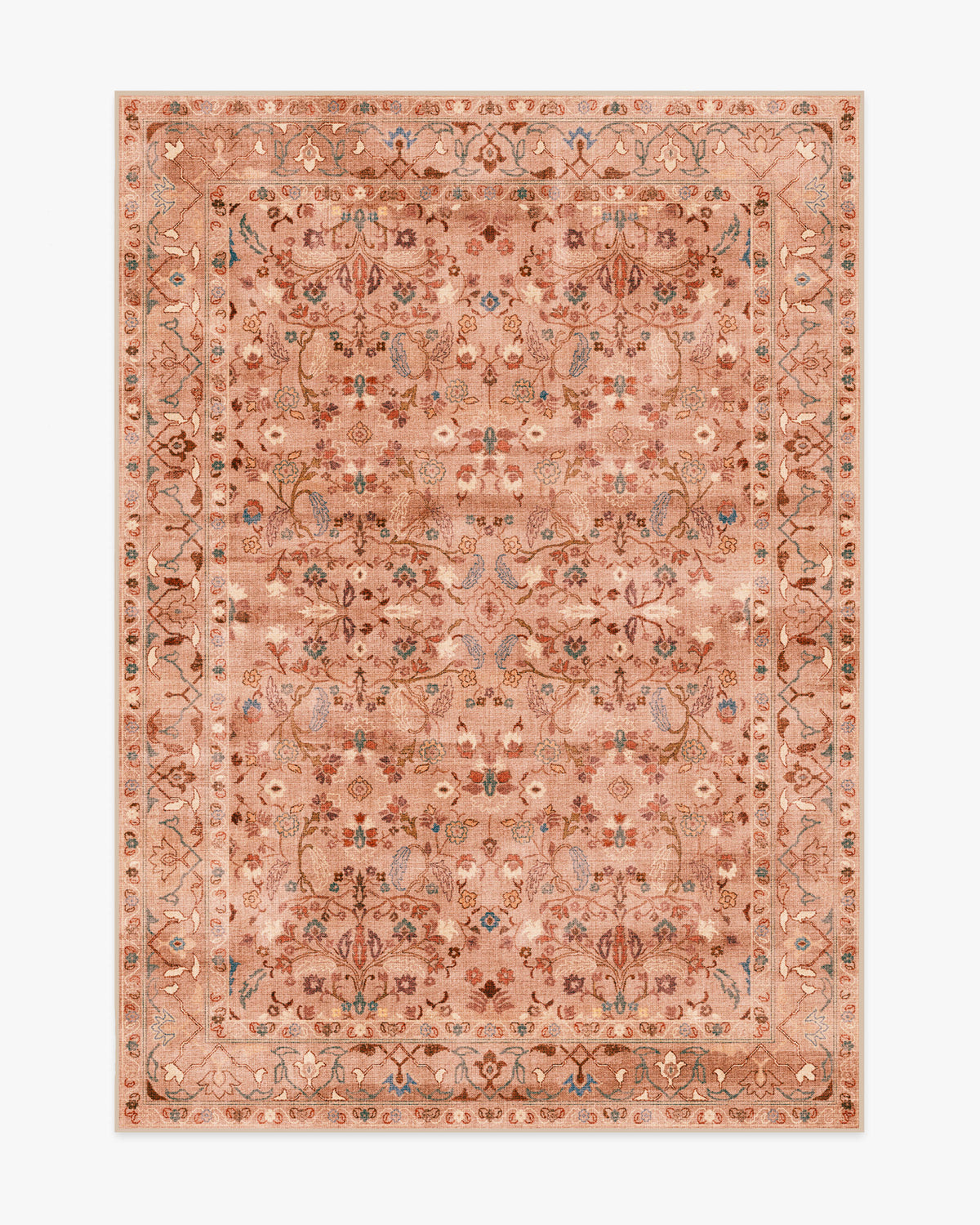 Alba — Halı, Terracotta Gül, AREA, beyaz zemin, 5x7