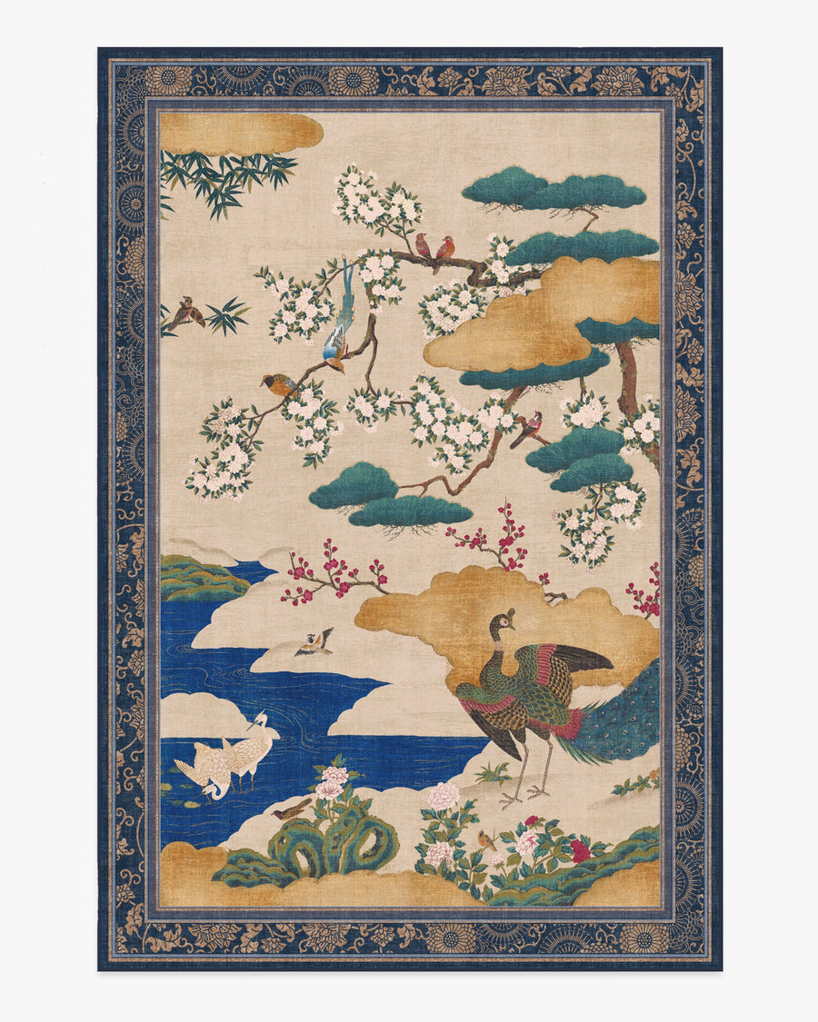 Kano Garden — Halı, Çok Renkli, AREA, beyaz zemin, 6x9
