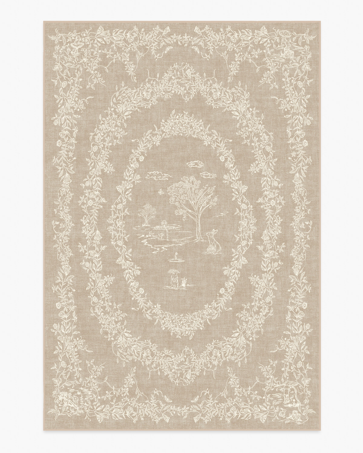 Bashful Bunny Toile — Halı, Doğal, AREA, beyaz zemin, 6x9