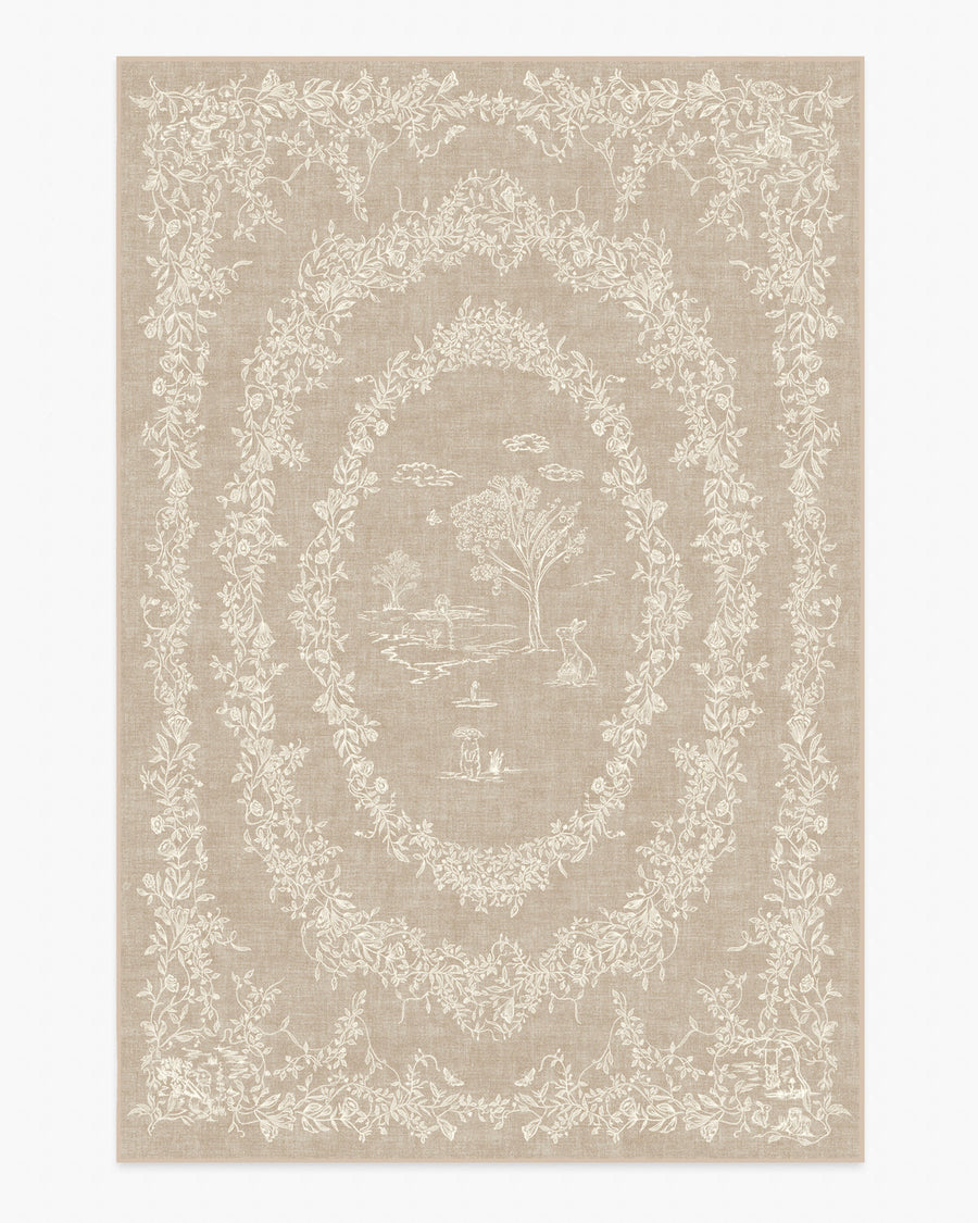 Bashful Bunny Toile — Halı, Doğal, AREA, beyaz zemin, 6x9