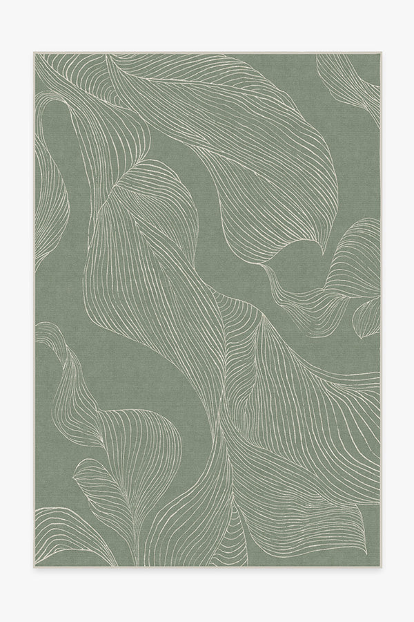Sana — Halı, Adaçayı Yeşili, AREA, beyaz zemin, 6x9