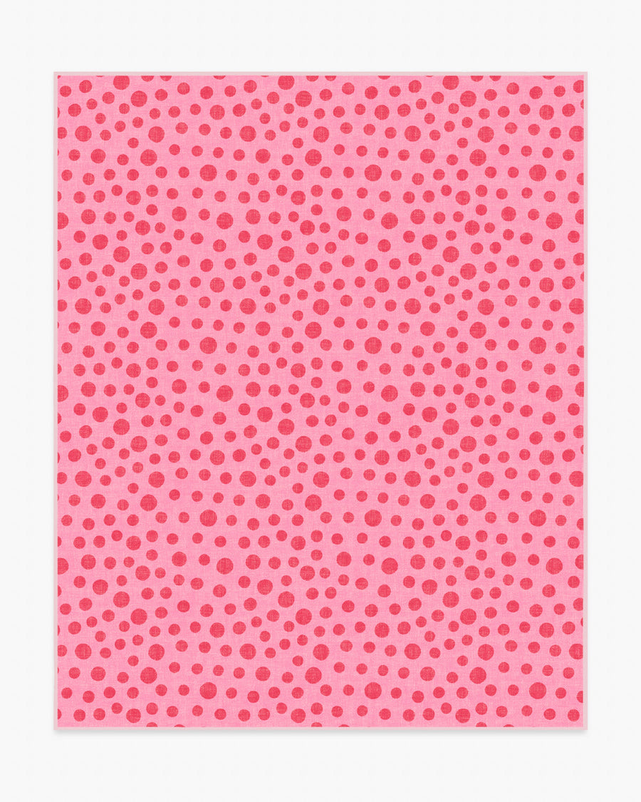 Dancing Dots — Halı, Pembe Kırmızı, AREA, beyaz zemin, 8x10