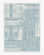 Linear Oasis — Halı, Fildişi ve Mavi, AREA, beyaz zemin, 9x12