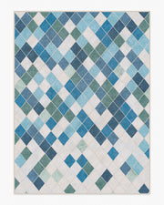 Diamond Mosaic — Halı, Mavi, AREA, beyaz zemin, 9x12