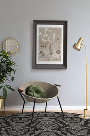Dark Side Damask — Halı, Antrasit, ROUND, yaşam alanı, 8R