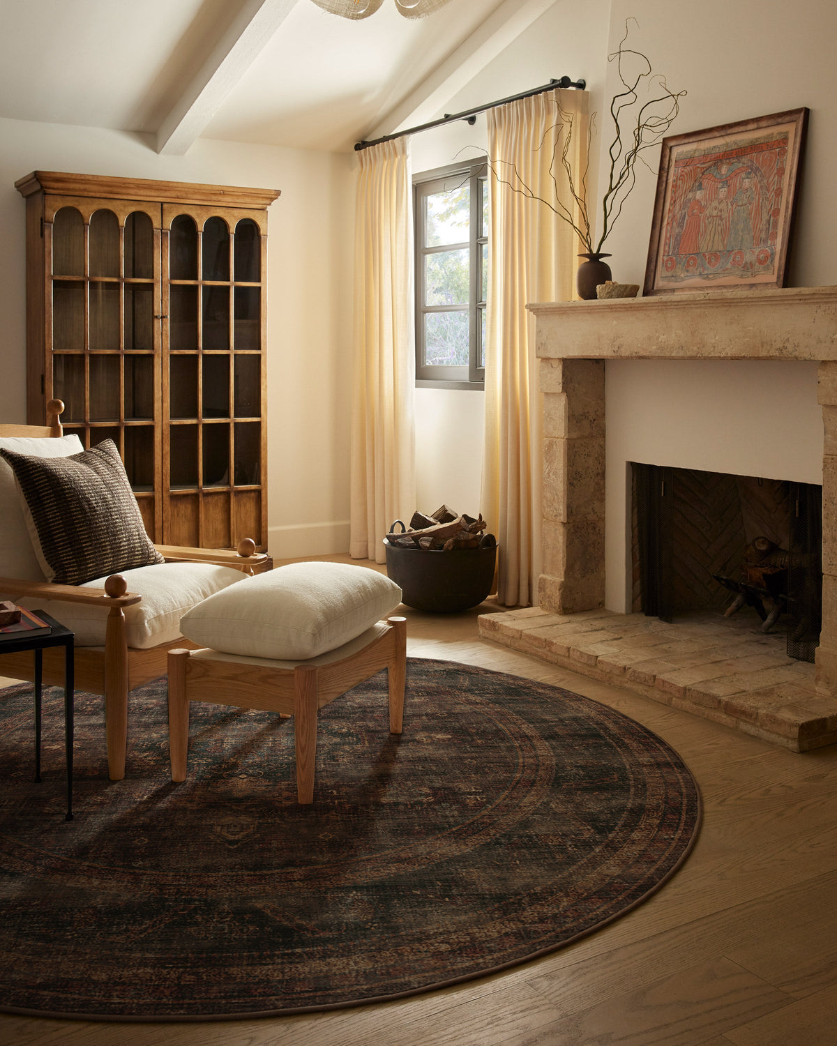 Rowan — Halı, Bordeaux Kahverengi, ROUND, yaşam alanı, 8R