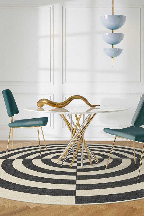Op Art — Halı, Antrasit, ROUND, yaşam alanı, 8R
