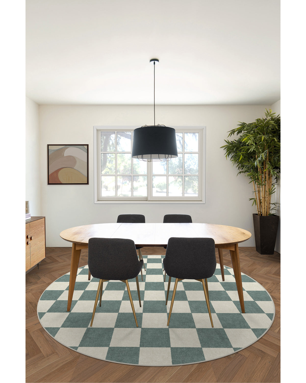 Jaque Checkered — Halı, Arduvaz Yeşil, ROUND, yaşam alanı, 8R