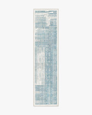 Linear Oasis — Halı, Fildişi ve Mavi, RUNNER, beyaz zemin, 2x10